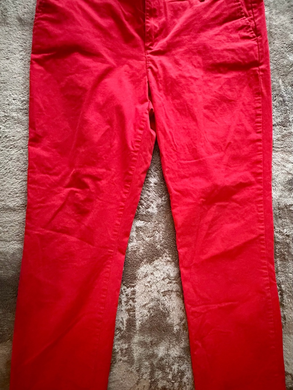 Tommy Hilfiger Red Cotton Trousers with Button Detail